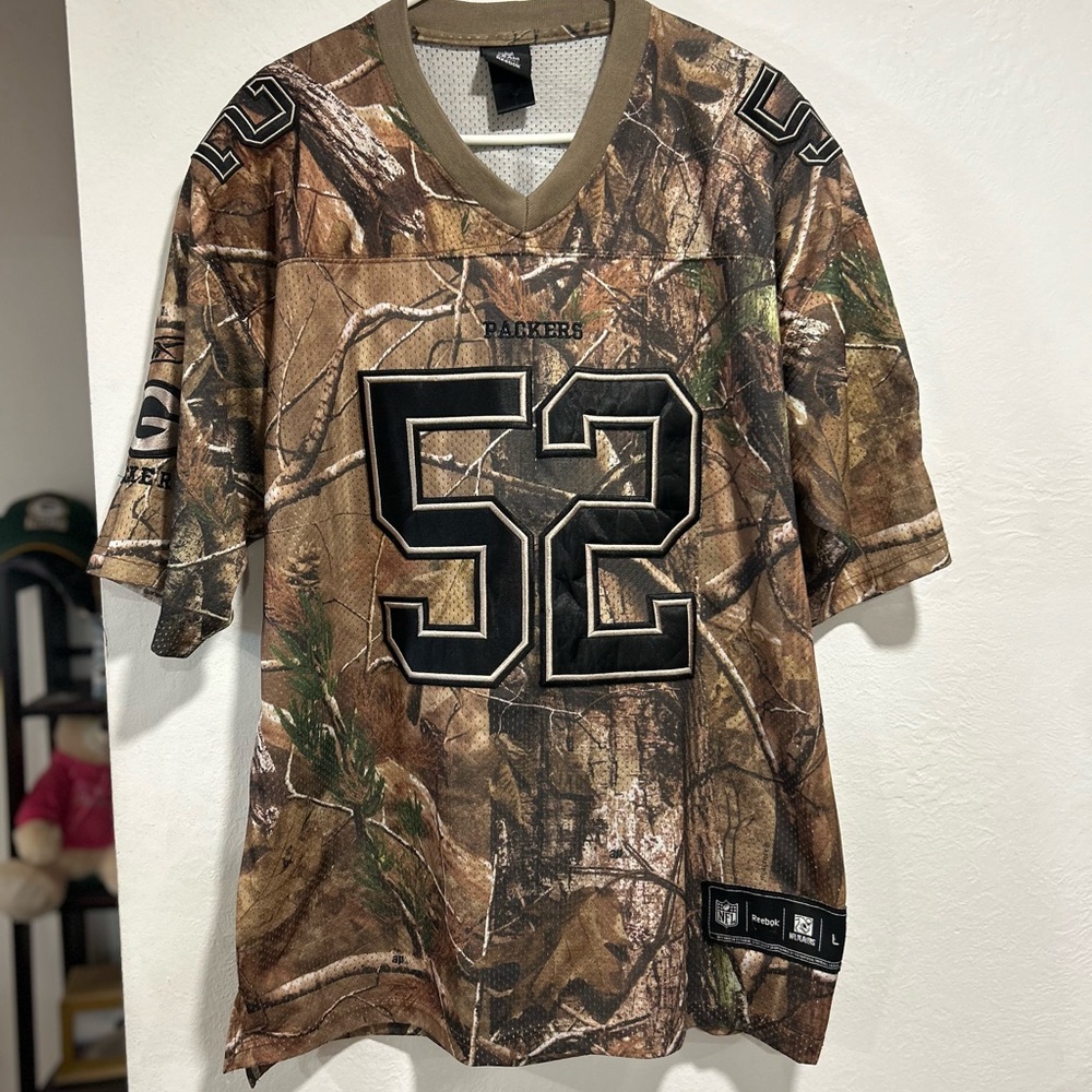 Reebok NFL Real Tree Camo Green Bay Packer #52 Clay Matthews (Sz L)EXCELLENT